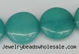 CCN3831 15.5 inches 20mm flat round candy jade beads wholesale