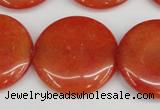 CCN3841 15.5 inches 30mm flat round candy jade beads wholesale