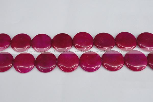 CCN3842 15.5 inches 30mm flat round candy jade beads wholesale