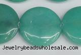 CCN3844 15.5 inches 30mm flat round candy jade beads wholesale