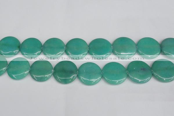 CCN3844 15.5 inches 30mm flat round candy jade beads wholesale