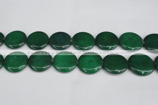 CCN3846 15.5 inches 30mm flat round candy jade beads wholesale