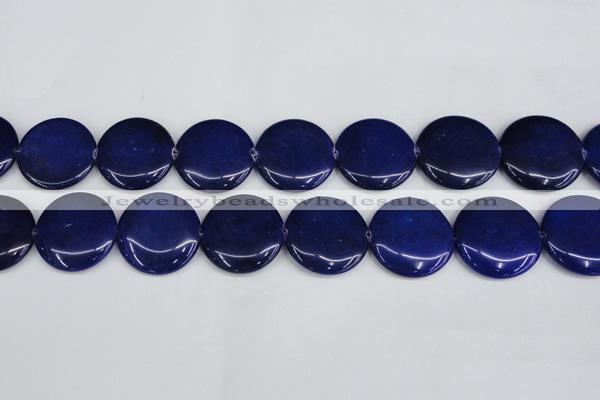 CCN3847 15.5 inches 30mm flat round candy jade beads wholesale