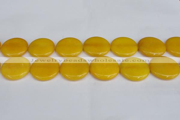 CCN3850 15.5 inches 35mm flat round candy jade beads wholesale