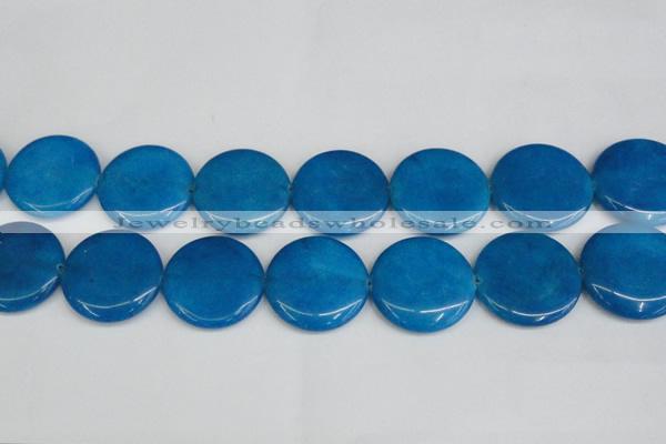 CCN3858 15.5 inches 35mm flat round candy jade beads wholesale