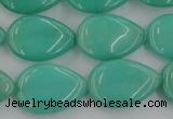 CCN3870 15.5 inches 13*18mm flat teardrop candy jade beads