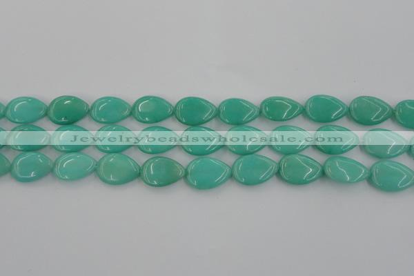 CCN3870 15.5 inches 13*18mm flat teardrop candy jade beads