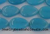 CCN3871 15.5 inches 13*18mm flat teardrop candy jade beads