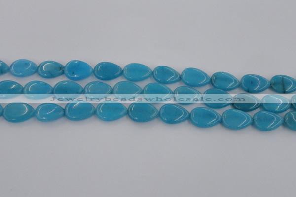 CCN3871 15.5 inches 13*18mm flat teardrop candy jade beads