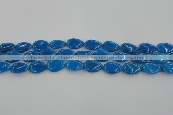 CCN3872 15.5 inches 13*18mm flat teardrop candy jade beads