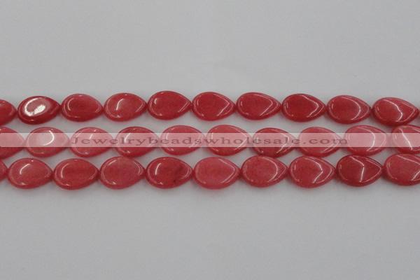 CCN3876 15.5 inches 15*20mm flat teardrop candy jade beads