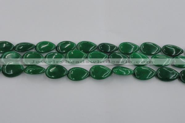 CCN3884 15.5 inches 15*20mm flat teardrop candy jade beads