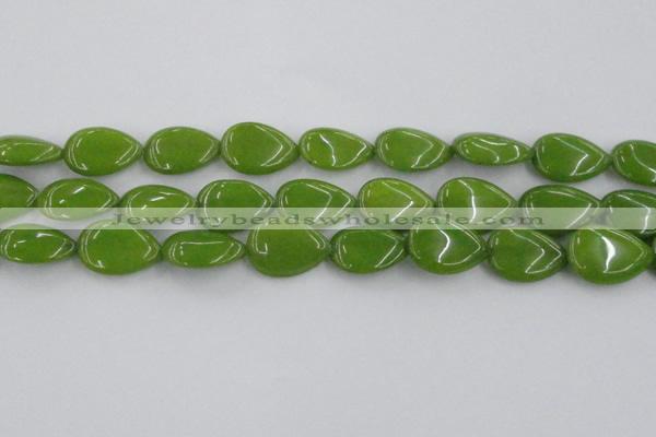 CCN3898 15.5 inches 18*25mm flat teardrop candy jade beads