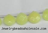 CCN3917 Top-drilled 13*13mm briolette candy jade beads wholesale