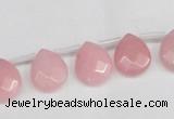 CCN3927 Top-drilled 12*15mm briolette candy jade beads wholesale