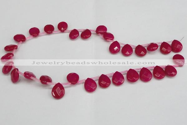 CCN3930 Top-drilled 12*15mm briolette candy jade beads wholesale