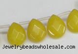 CCN3934 Top-drilled 12*15mm briolette candy jade beads wholesale