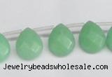 CCN3935 Top-drilled 12*15mm briolette candy jade beads wholesale