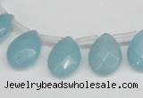 CCN3937 Top-drilled 12*15mm briolette candy jade beads wholesale