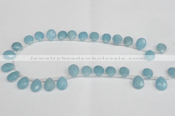 CCN3937 Top-drilled 12*15mm briolette candy jade beads wholesale