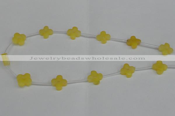 CCN3946 15.5 inches 15mm carved flower candy jade beads wholesale