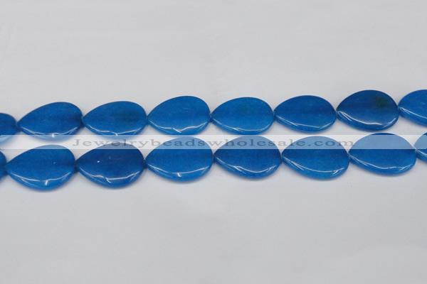 CCN3977 15.5 inches 30*40mm flat teardrop candy jade beads