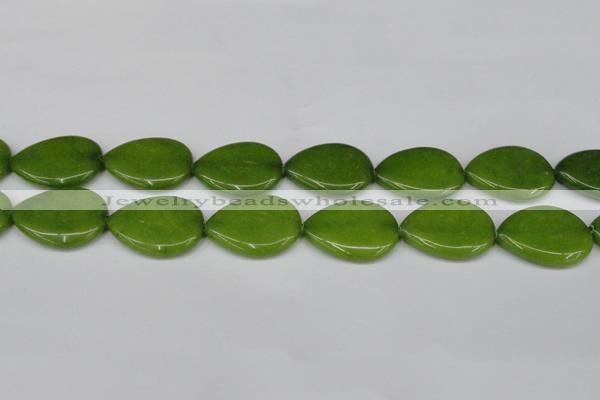 CCN3979 15.5 inches 30*40mm flat teardrop candy jade beads