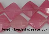 CCN402 15.5 inches 15*15mm faceted diamond candy jade beads