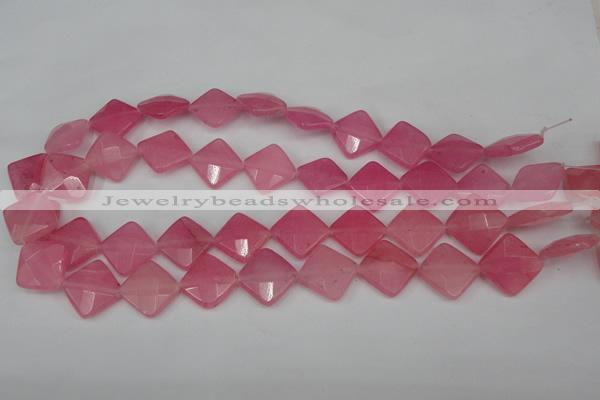 CCN402 15.5 inches 15*15mm faceted diamond candy jade beads