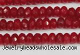 CCN4126 15.5 inches 4*6mm faceted rondelle candy jade beads