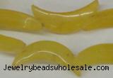 CCN415 15.5 inches 8*30mm curved moon candy jade beads wholesale