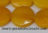 CCN4181 15.5 inches 20mm faceted coin candy jade beads wholesale