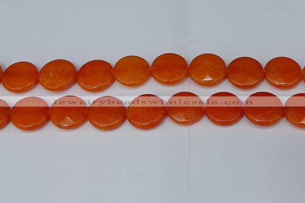 CCN4182 15.5 inches 20mm faceted coin candy jade beads wholesale