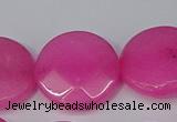 CCN4184 15.5 inches 20mm faceted coin candy jade beads wholesale