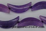 CCN419 15.5 inches 8*30mm curved moon candy jade beads wholesale