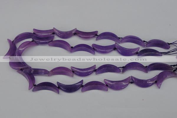 CCN419 15.5 inches 8*30mm curved moon candy jade beads wholesale