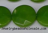 CCN4191 15.5 inches 20mm faceted coin candy jade beads wholesale