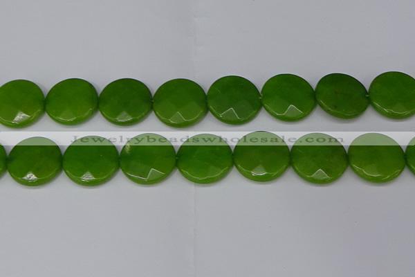 CCN4191 15.5 inches 20mm faceted coin candy jade beads wholesale