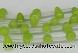 CCN438 15.5 inches Top-drilled 6*9mm teardrop candy jade beads