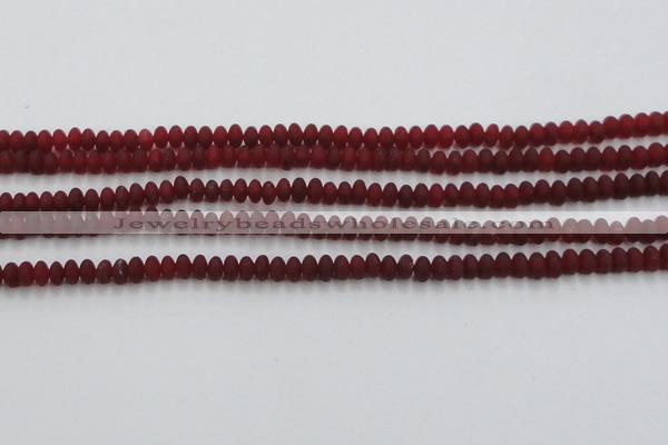 CCN4502 15.5 inches 3*5mm rondelle matte candy jade beads