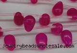 CCN451 15.5 inches Top-drilled 8*12mm teardrop candy jade beads