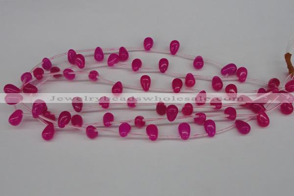 CCN451 15.5 inches Top-drilled 8*12mm teardrop candy jade beads