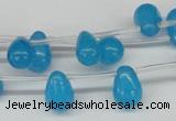 CCN457 15.5 inches Top-drilled 8*12mm teardrop candy jade beads