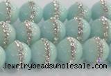 CCN4611 15.5 inches 8mm round candy jade with rhinestone beads