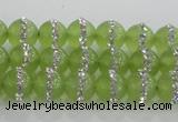 CCN4620 15.5 inches 6mm round candy jade with rhinestone beads