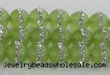 CCN4621 15.5 inches 8mm round candy jade with rhinestone beads