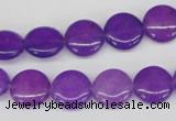 CCN478 15.5 inches 12mm flat round candy jade beads wholesale