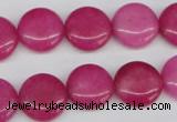 CCN486 15.5 inches 14mm flat round candy jade beads wholesale