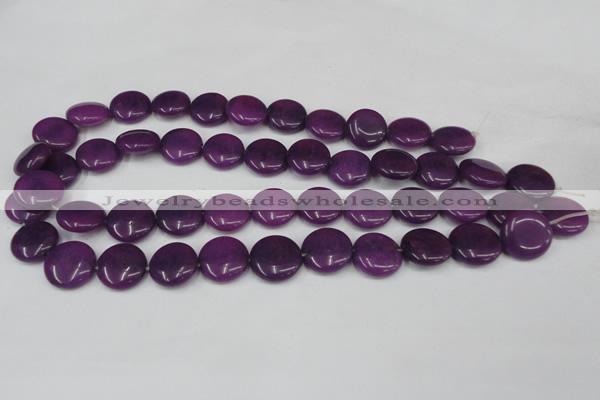 CCN491 15.5 inches 16mm flat round candy jade beads wholesale