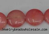 CCN495 15.5 inches 20mm flat round candy jade beads wholesale